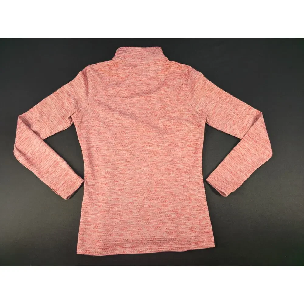 Nike Dri-FIT Womens Medium 1/4 Zip Pullover Red Heather Long Sleeve Athletic‎